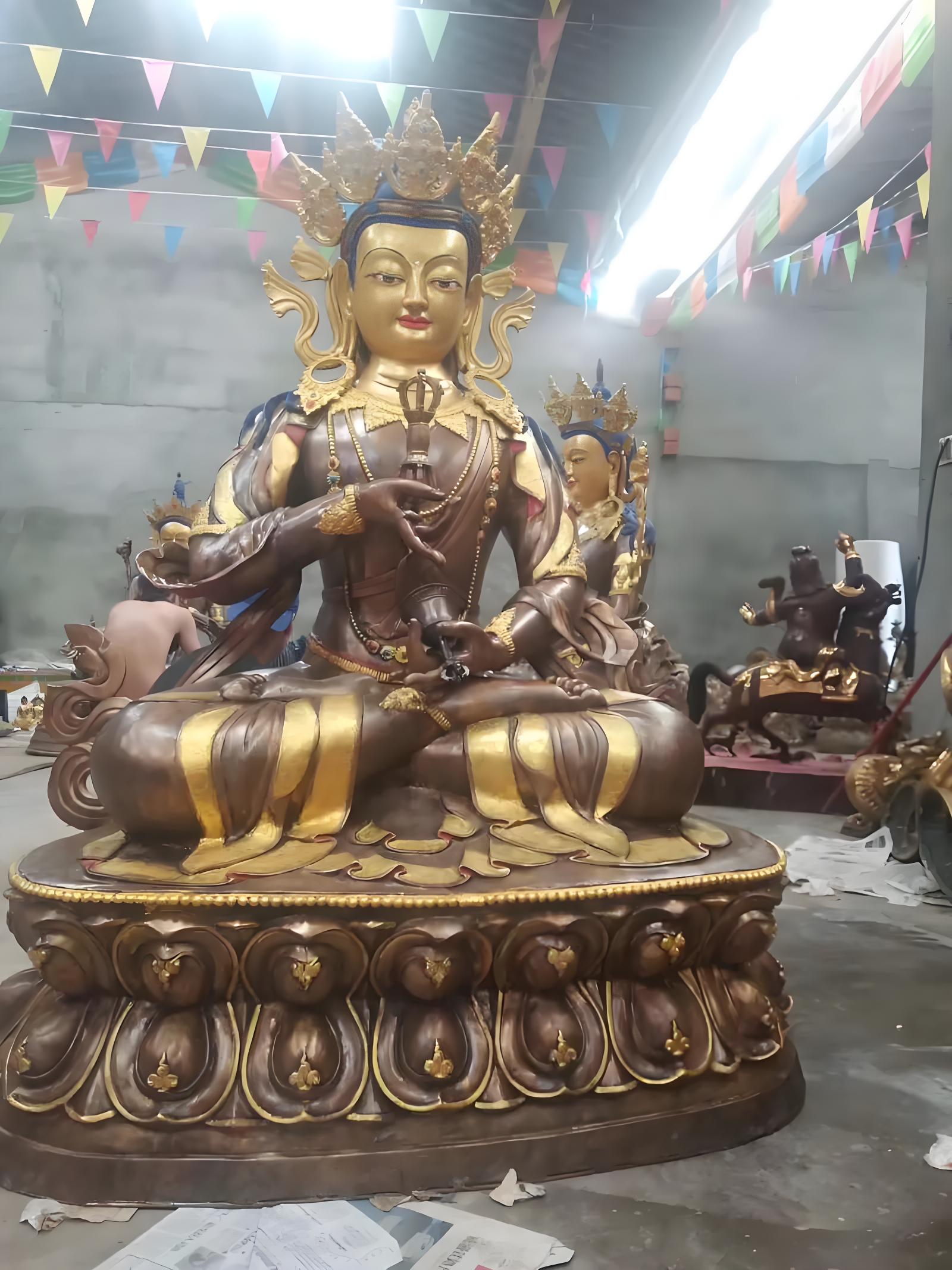 Buddha statue cast copper sculpture - Imagen 3