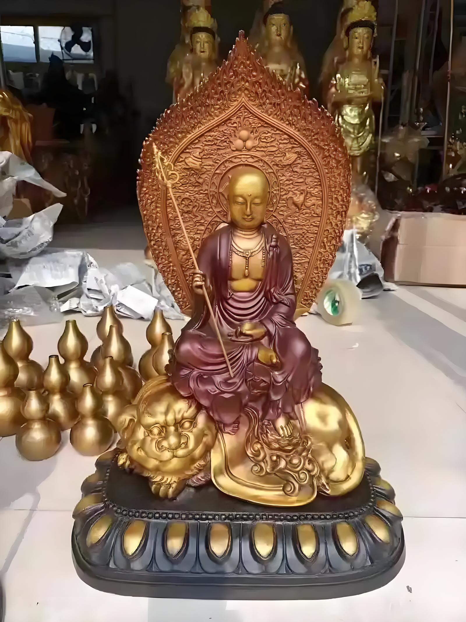 Buddha statue cast copper sculpture - Imagen 4